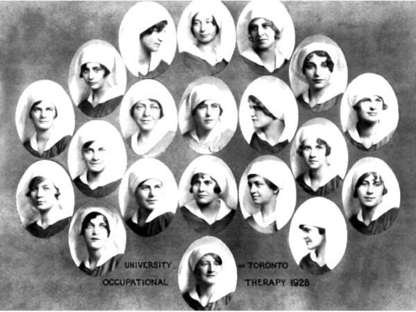 Class photo of the first occupational therapy diploma course in 1928